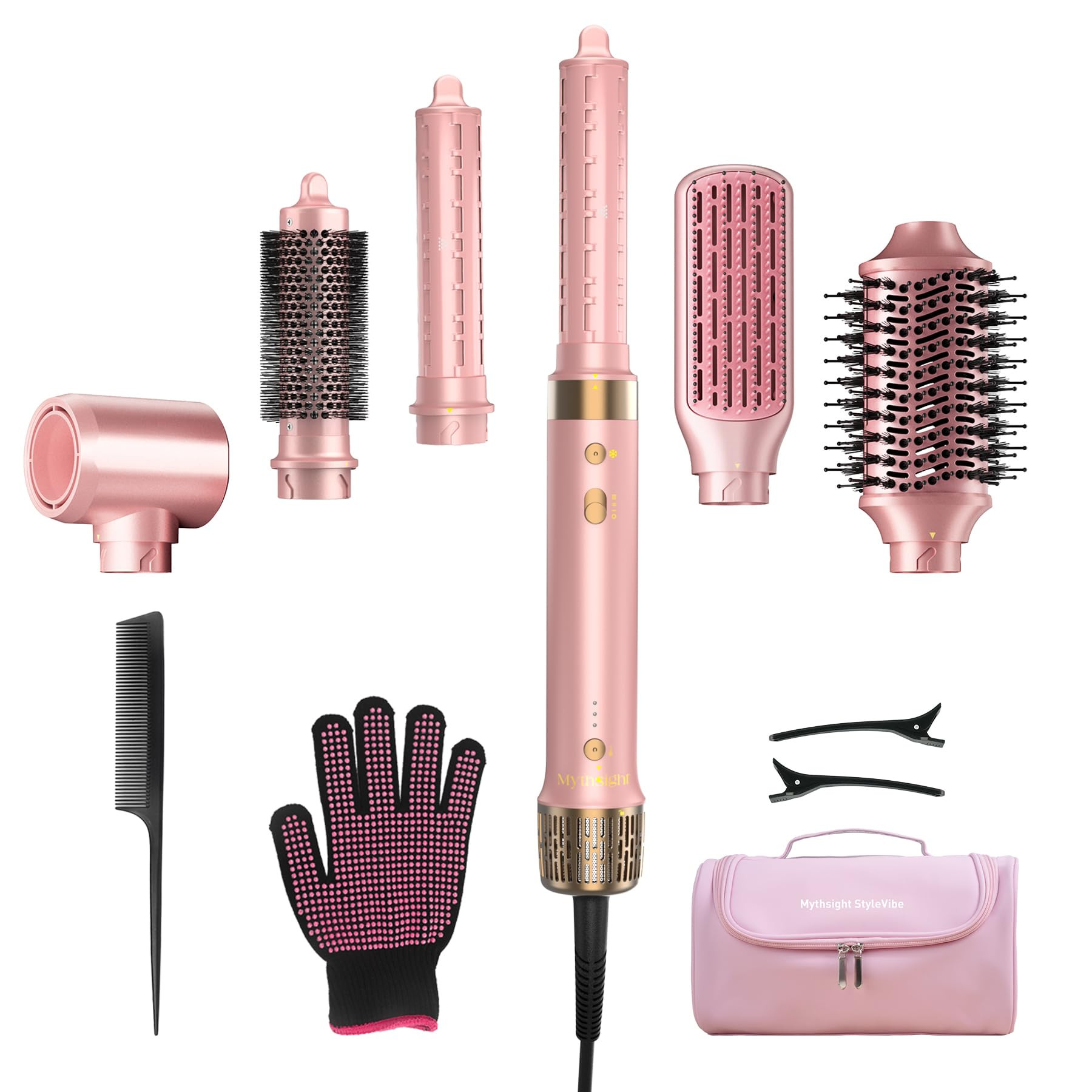 StyleVibe 6-in-1 Air Styler, Hair Dryer & Blow Dryer Brush with Travel Case - Auto Wrap Curls (L/... | Amazon (US)