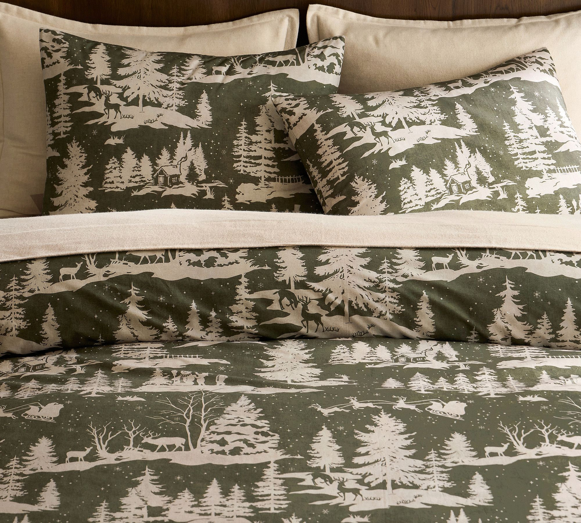 Winter Pines Percale Duvet Cover | Pottery Barn (US)