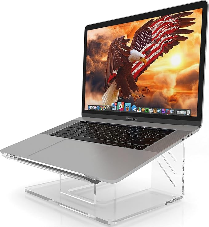 Vray Designs LLC 6MM Acrylic Laptop Stand,Ergonomic Laptop Stand, Portable, and Clear Desk Riser ... | Amazon (US)