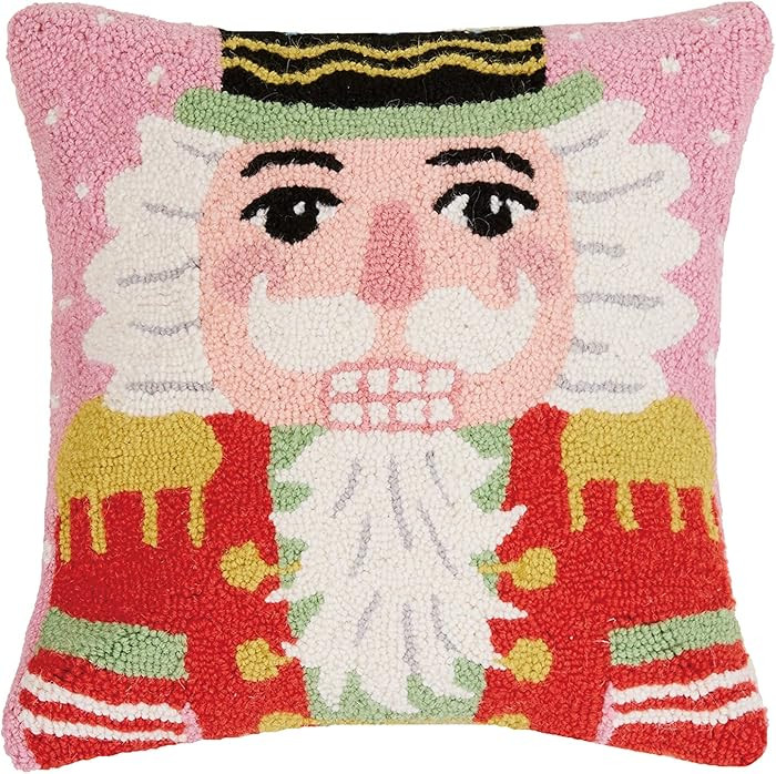 Peking Handicraft Nutcracker Christmas Polyfill Hook Throw Pillow, 16-inch Square, Wool and Velve... | Amazon (US)