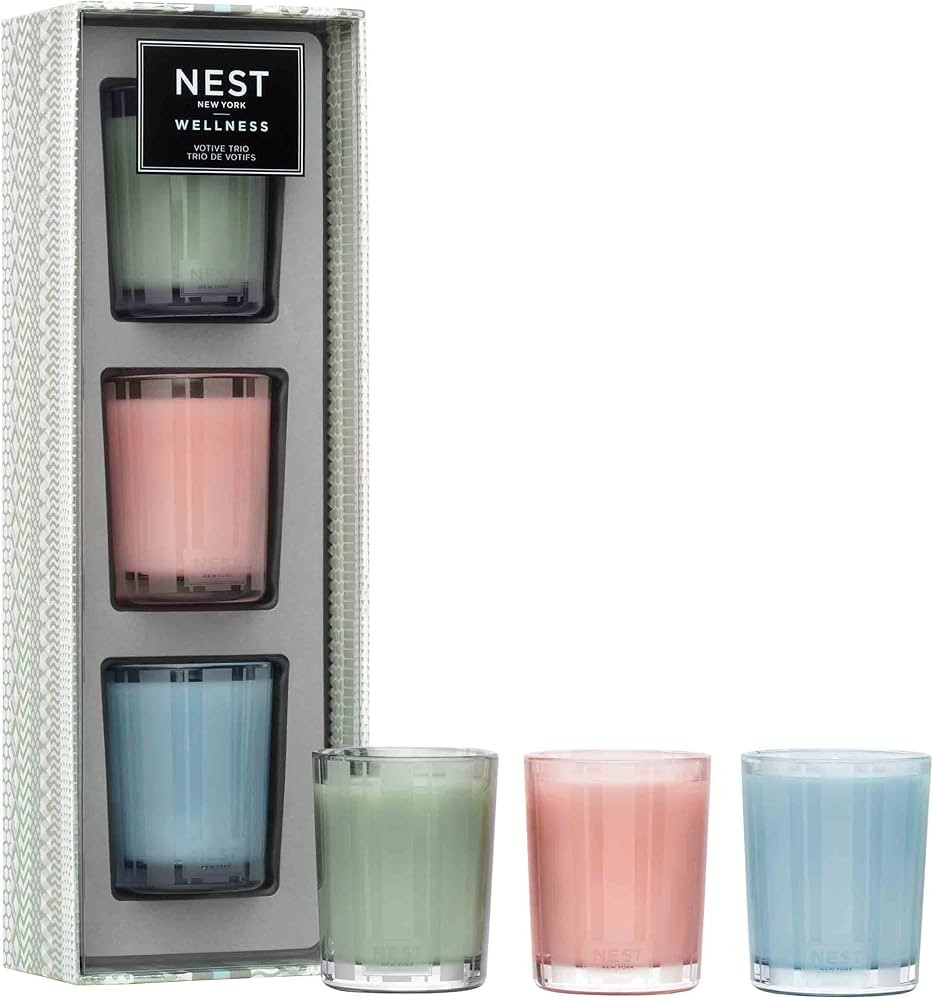 NEST Fragrances Wellness Scented Votive Candle Trio, Wild Mint & Eucalyptus, Driftwood & Chamomil... | Amazon (US)