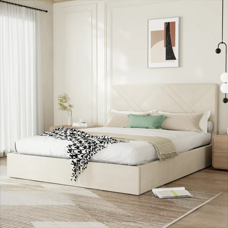 Latitude Run® Gaillarde Hydraulic Lift Up Storage Upholstered Platform Bed & Reviews | Wayfair | Wayfair North America