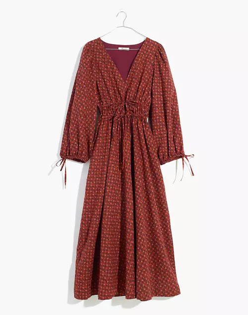 Plus Sophia Tie-Front Midi Dress in Teaberry Floral | Madewell