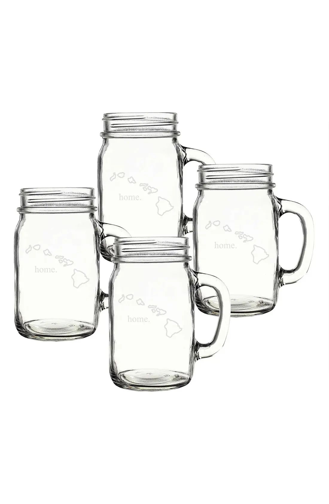 'Home State' Glass Drinking Jars with Handles | Nordstrom