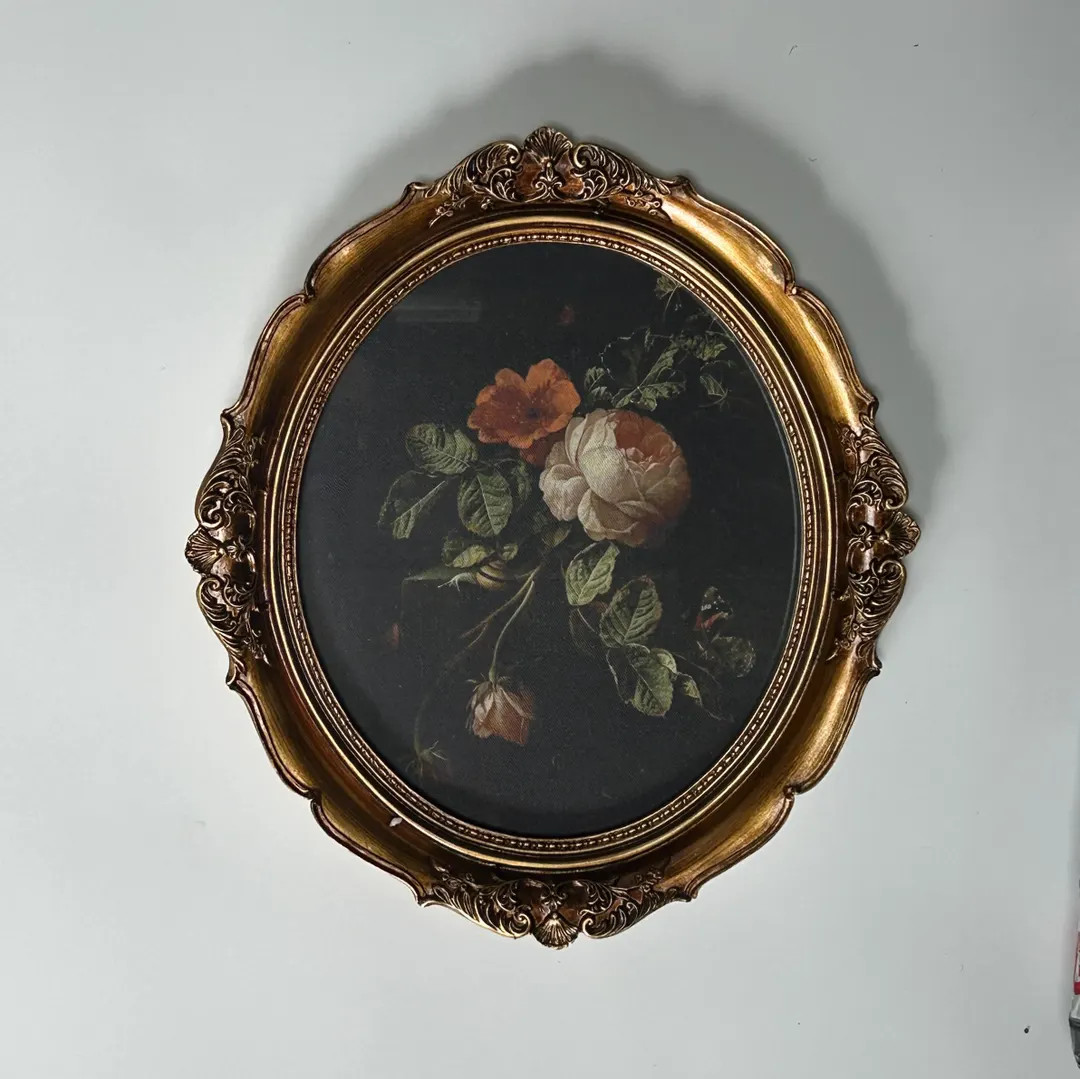 ROSES DARK ,framed, Fine Art Oil Print on Canvas, Vintage Classic, Wall Decor, Gold Frame,stunnin... | Etsy (US)