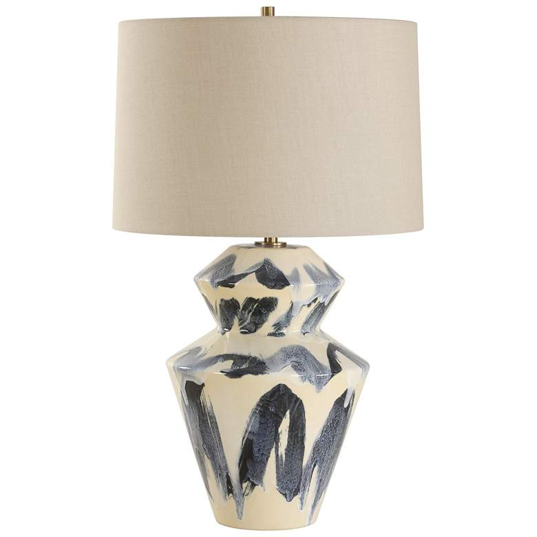 Uttermost Oranda 28 1/2" Blue and Cream Ceramic Table Lamp | Lamps Plus