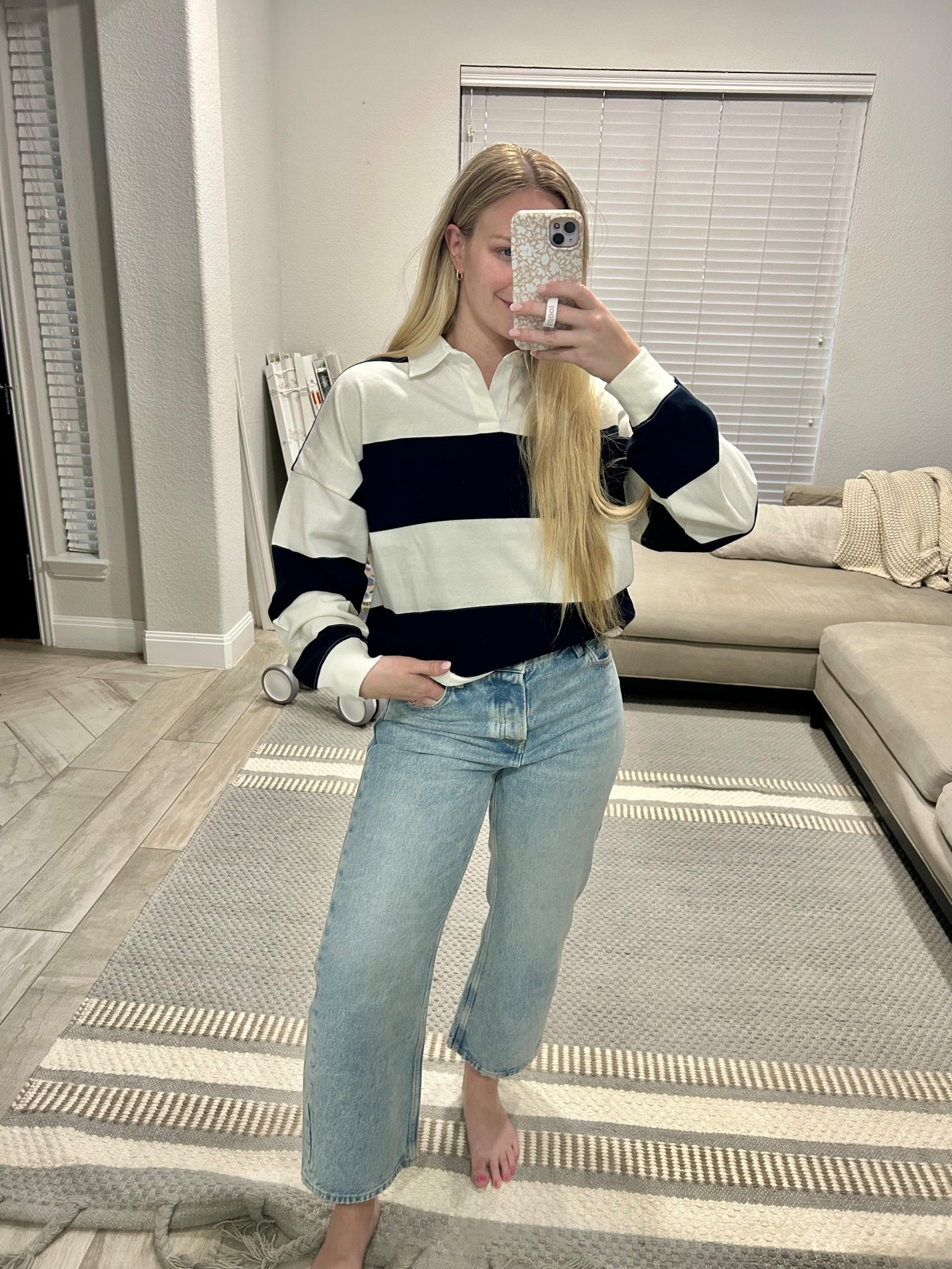 Favorite free people jeans are on sale for 50% off! Wearing a size 26. They run pretty TTS but I did size down one from my normal size! 

#LTKSaleAlert #LTKFindsUnder100 #LTKFindsUnder50