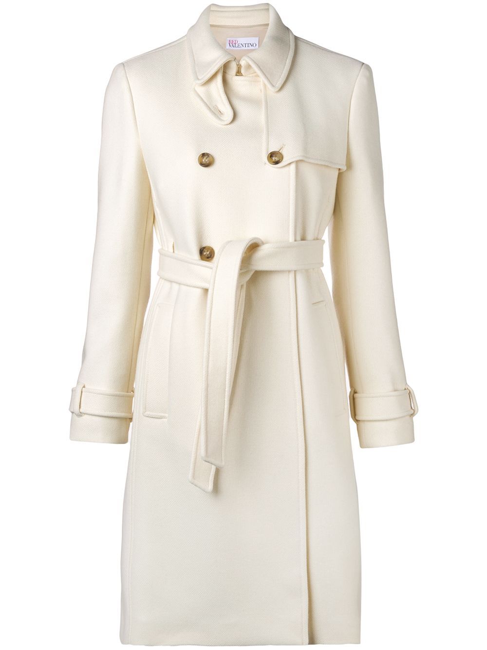 Red Valentino double breasted coat - White | FarFetch Global