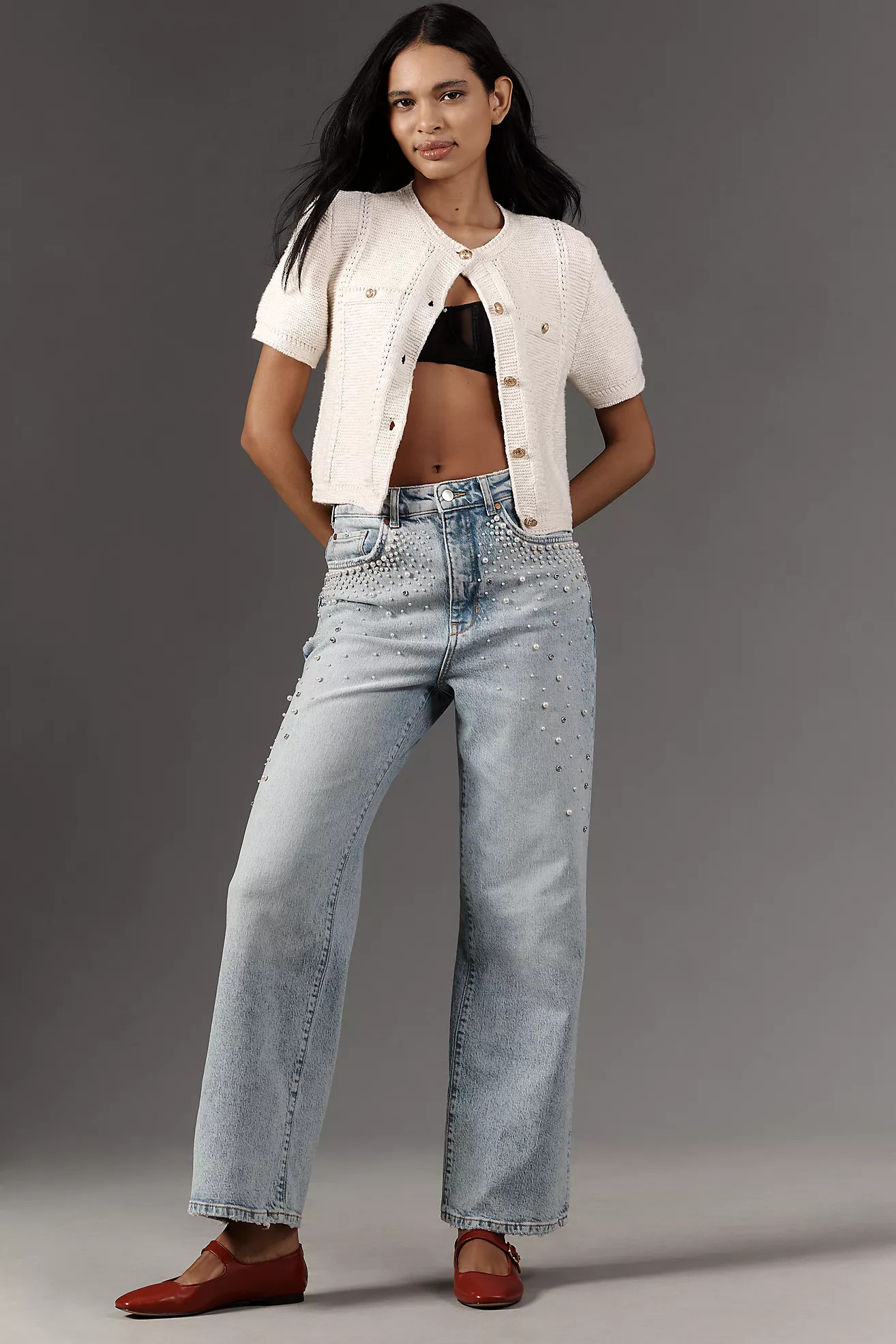 The Austyn High-Rise Wide-Leg Jeans by Pilcro: Uncuffed Pearl Edition | Anthropologie (US)