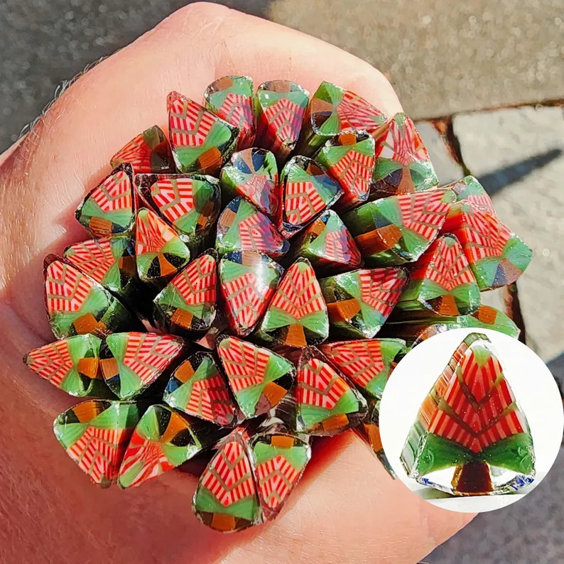 Coe 90 Christmas Tree: All Decked Out 1 Oz Murrini Murrine Millefiori Vitrigraph Cane MINZABELLA ... | Etsy (US)