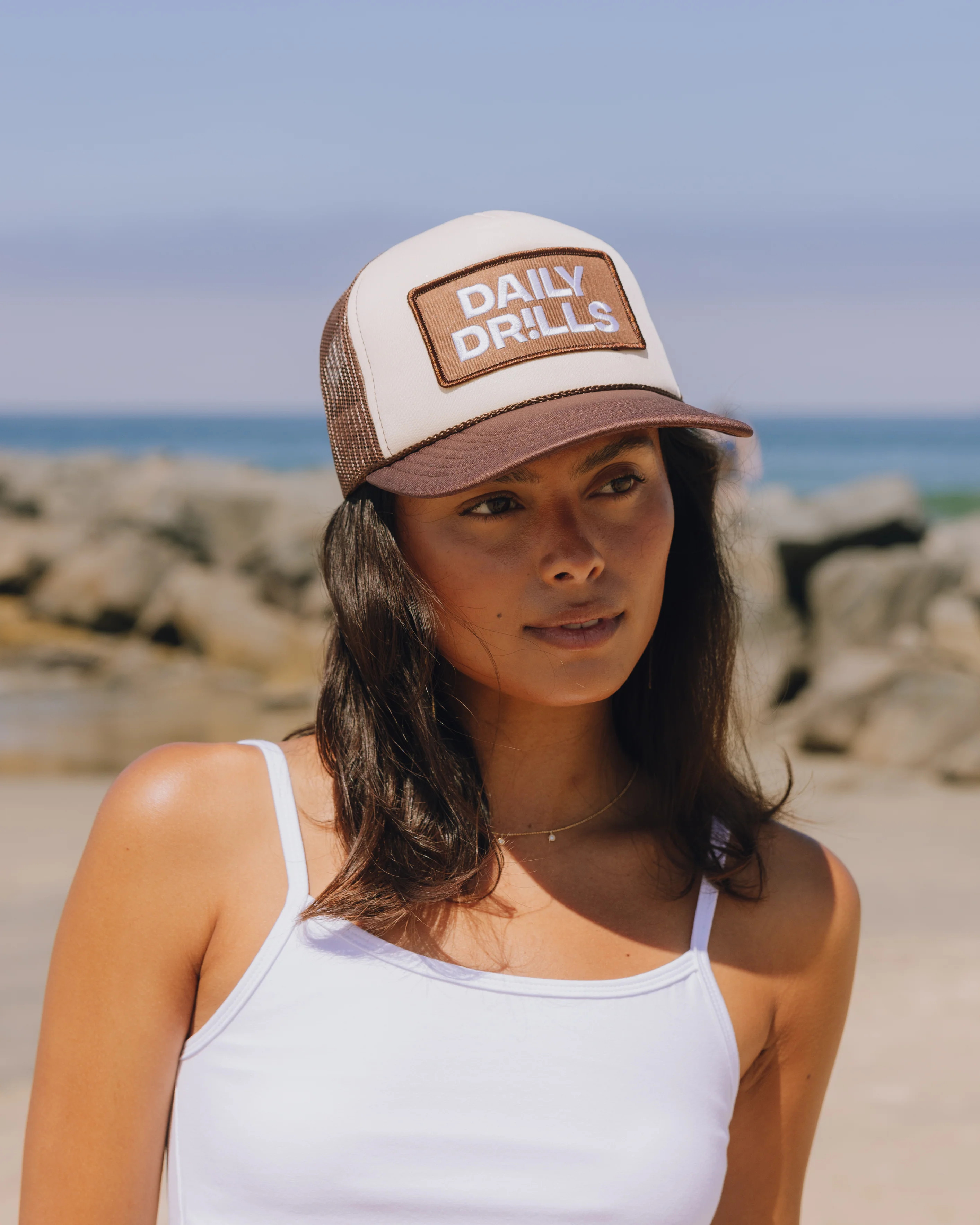 Patch Trucker Hat - Brown | Daily Drills