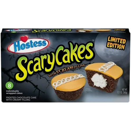 Hostess ScaryCakes Cupcakes, Chocolate Snack Cakes with Creamy Filling, 12.7 oz Box (8 Snacks) | Walmart (US)