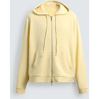 Zara - Lyocell-Cotton Zip-Up Hoodie - Light Yellow - S - Man | Zara US