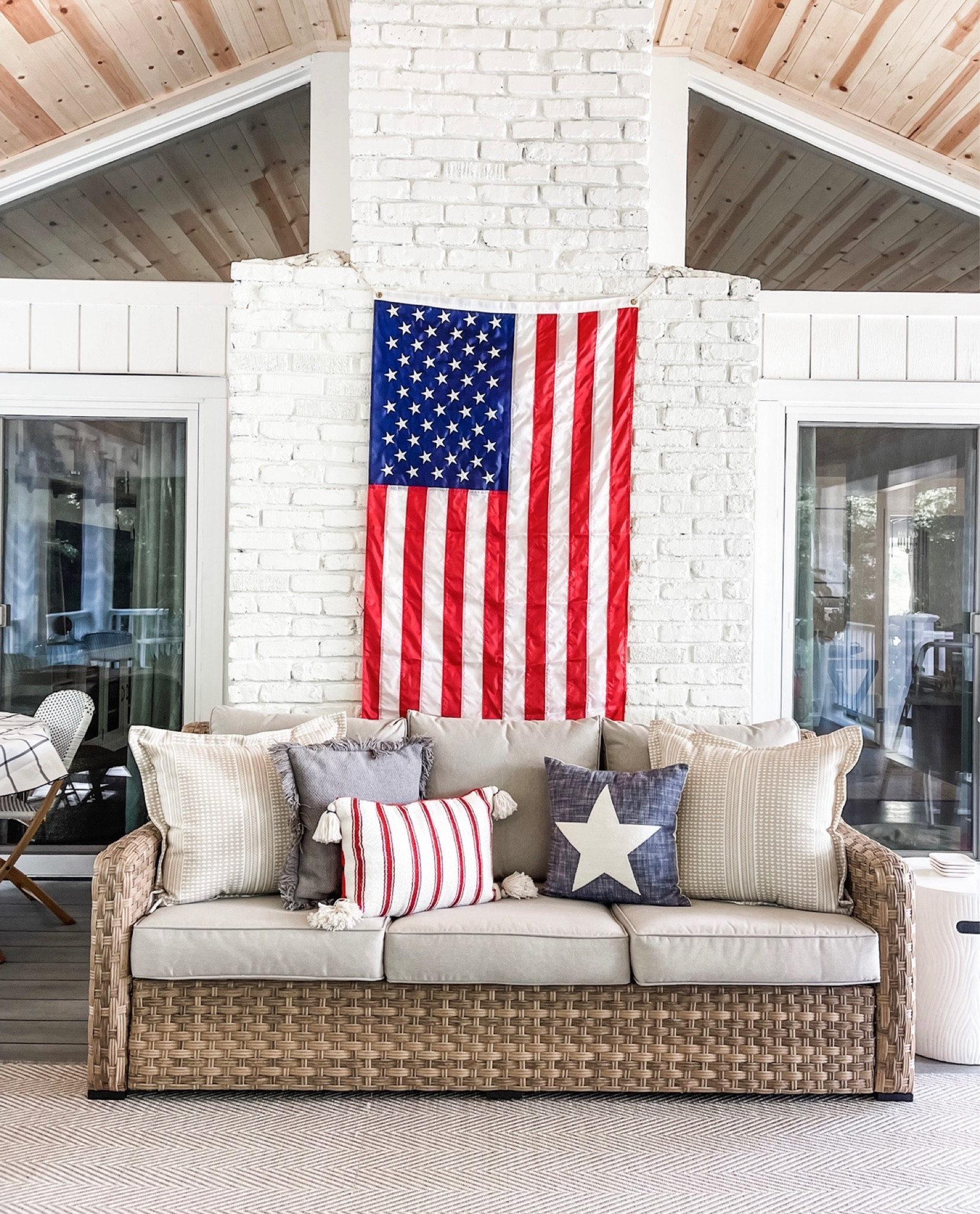 Red, white and blue decor 🇺🇸 

#americanflagdecor #outdoorsofa #outdoorrug #pillows #outdoorpillows #LTKhome #LTKfamily

#LTKSeasonal