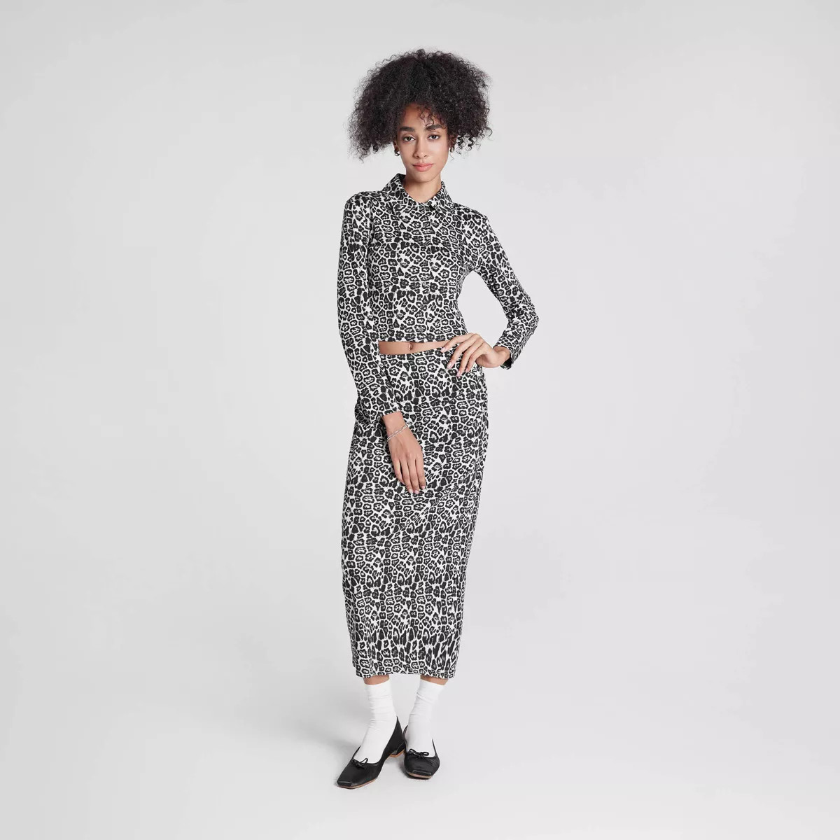 Women's Knit Ankle Skirt - Wild Fable™ Beige Leopard Print XS | Target