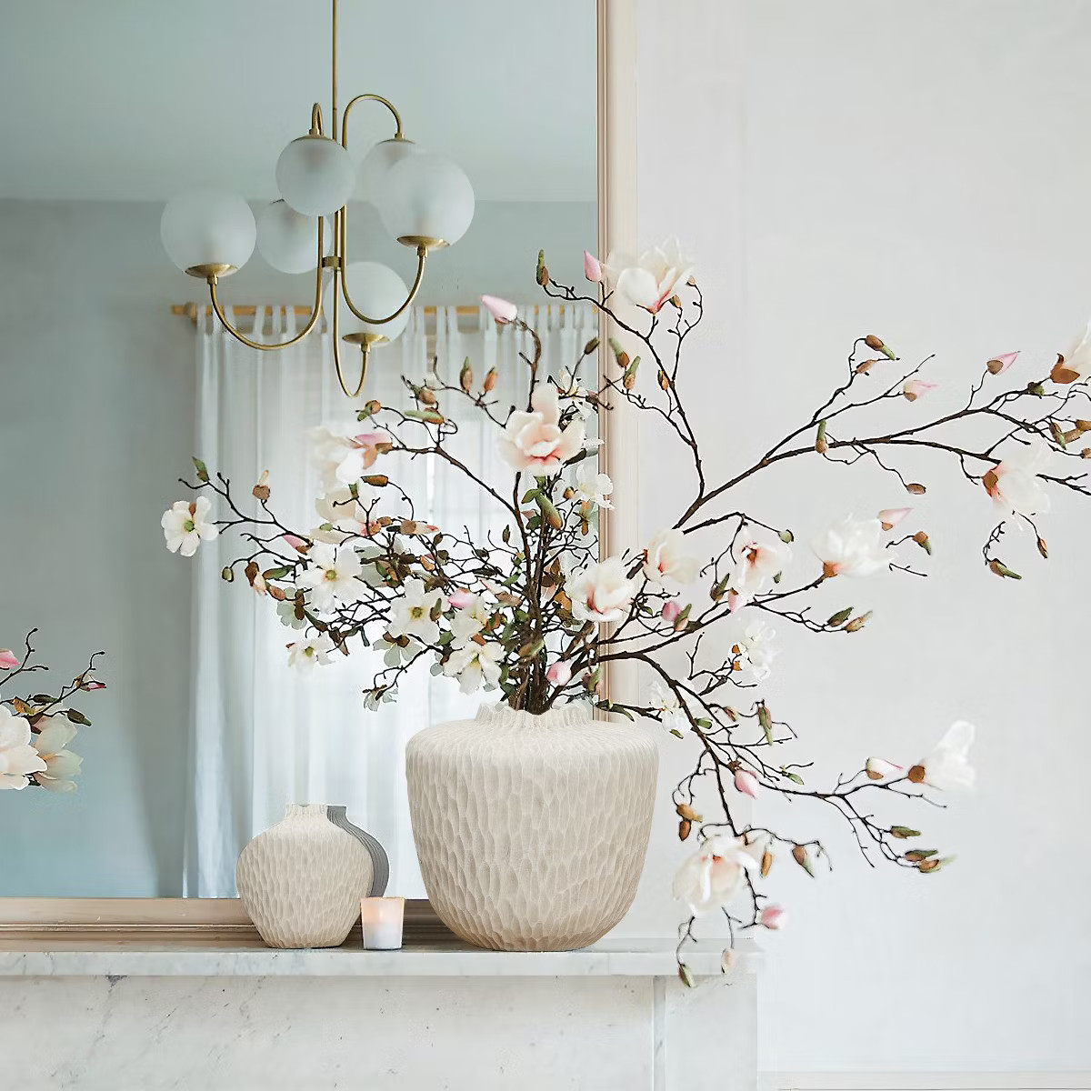 LuxenHome Beige Beehive Round 12.8-Inch Tall Tabletop MgO Vase | Target