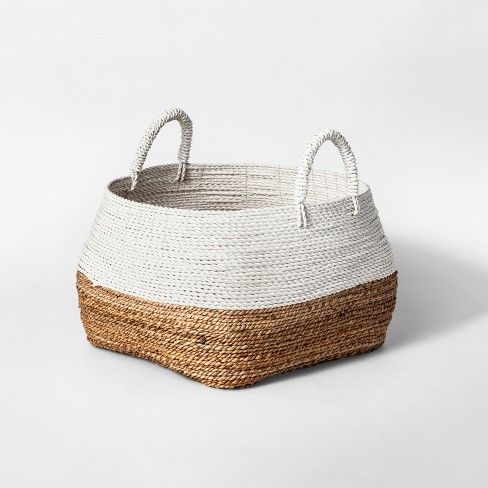Abacá Basket With Handles Natural/White - Threshold™ | Target