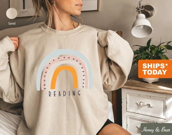 Reading Sweatshirt - Gift for Book Lover - Cute Reading Crewneck - Book Worm Sweater - Reading Te... | Etsy (CAD)