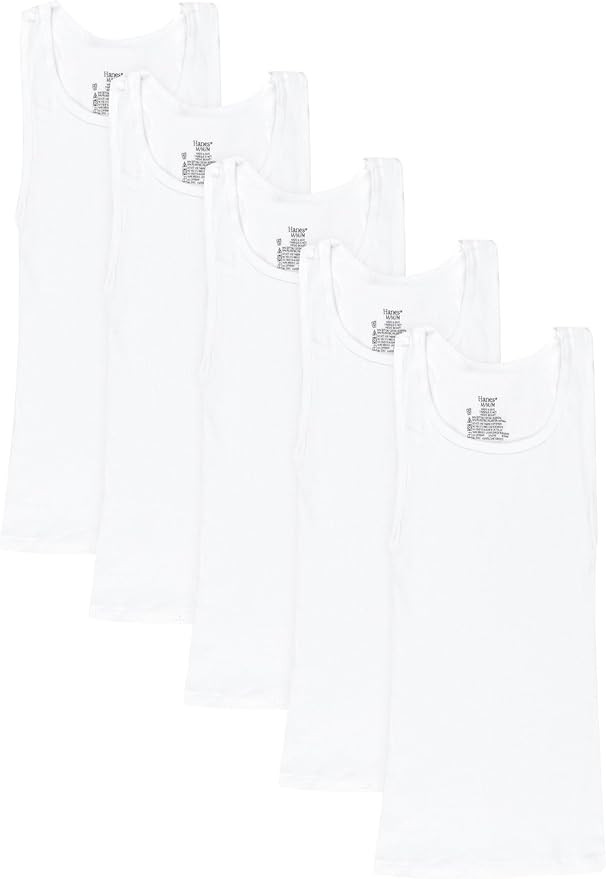 Hanes Boys' Ecosmart Cotton Tank Undershirt 5-Pack | Amazon (US)
