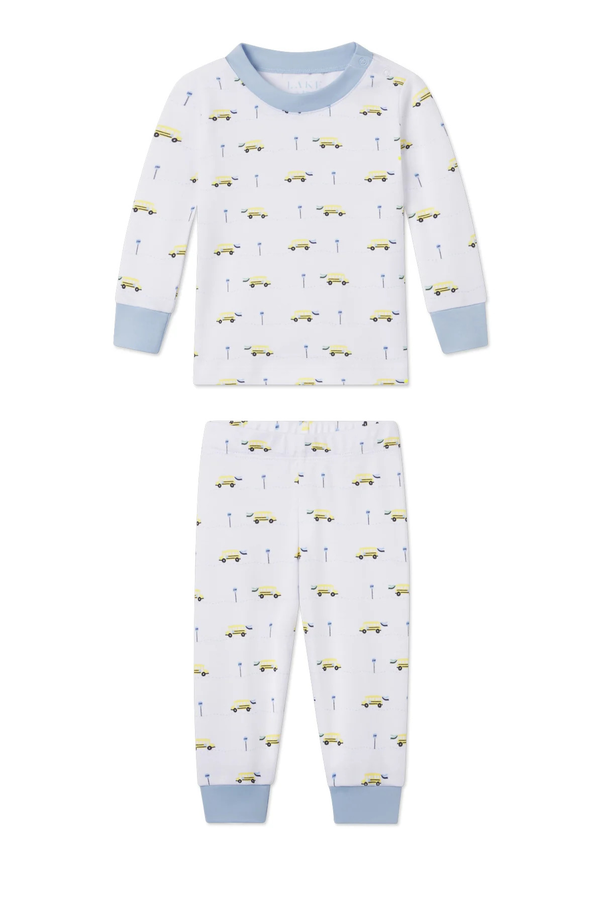 Baby Long-Long Set in Morning Light School Buses | Lake Pajamas