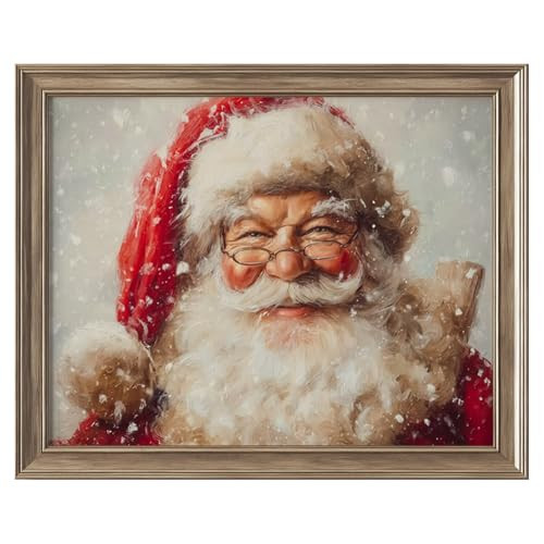 llguiidecal Vintage Santa Claus Wall Art Print, Rustic Christmas Santa Painting, Holiday Winter Wall Decor, Cozy Farmhouse Christmas Print, Santa Portrait Artwork (8X10 Inch-Unframed) | Amazon (US)
