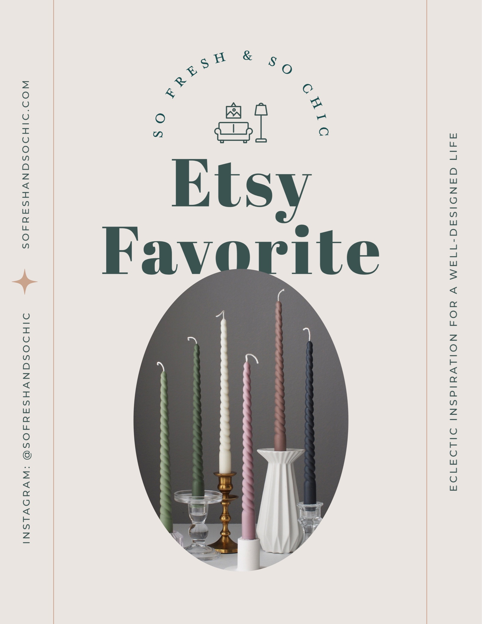 Gorgeous twisted spiral taper candles from Etsy.
-
Coffee table decor - dining table decor - affordable home decor - beeswax candles - wedding candle - handmade candles - ribbed candles - ombré candles - minimalist decor - gold candle sticks - vintage candle sticks - muted pastel taper candles - green taper candles - pink taper candles - mauve taper candles - white taper candles


#LTKhome #LTKunder50 #LTKFind