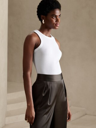 Ribbed Cropped Racer Tank | Banana Republic Factory