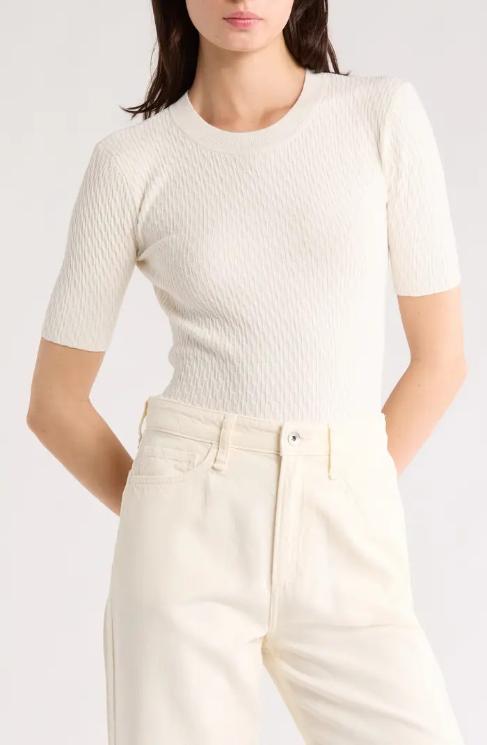 Tam Short Sleeve Cable Knit Sweater | Nordstrom Rack