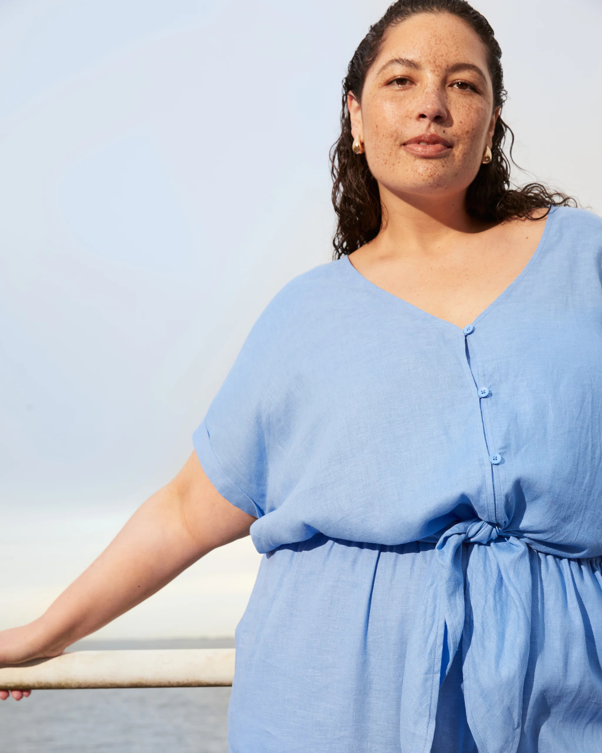 Tropez Tied Linen Crop Top | Universal Standard