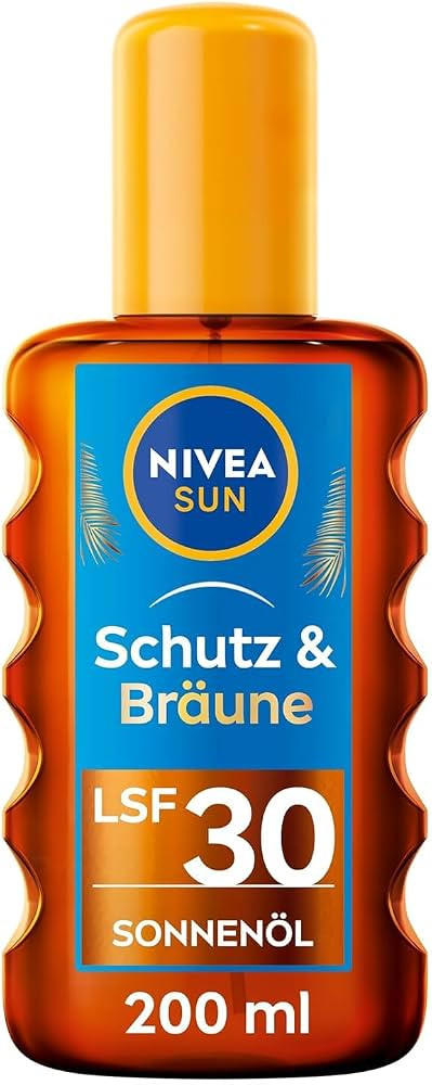 NIVEA SUN Schutz & Br\u00e4une Sonnen\u00f6l Spray LSF 30 (200 ml), Sonnencreme mit Pro-Melanin-E... | Amazon (DE)