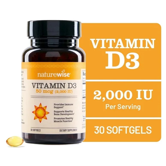 NatureWise Vitamin D3 2000iu + Organic Olive Oil 30 Mini Softgels [30-Day Supply] | Walmart (US)