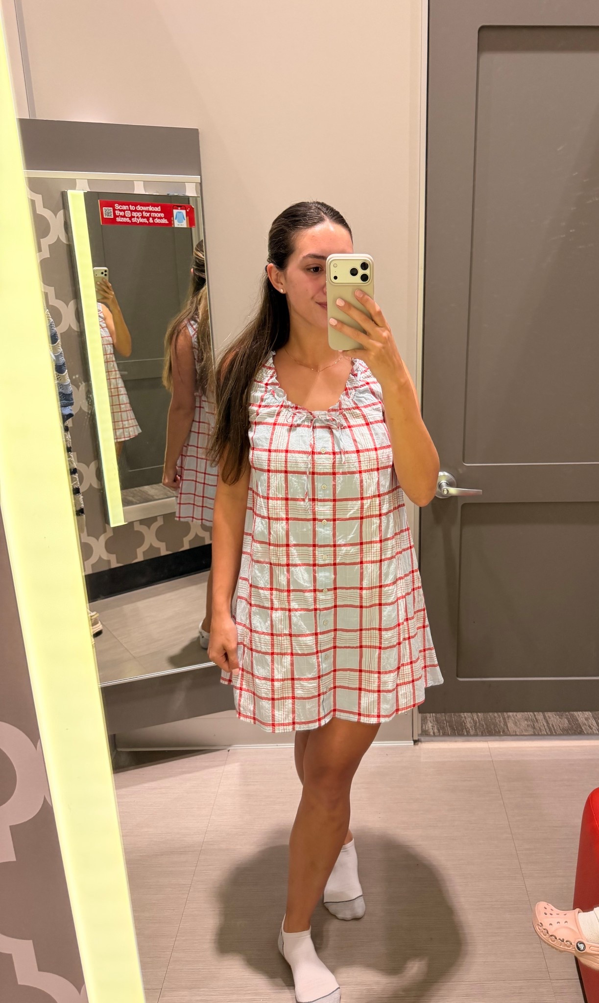 New spring dresses at target for spring! Love this plaid print for the upcoming holidays ( Memorial Day, Fourth of July) ! Wearing size M 

#LTKgrwm #LTKootd #LTKSeasonal
