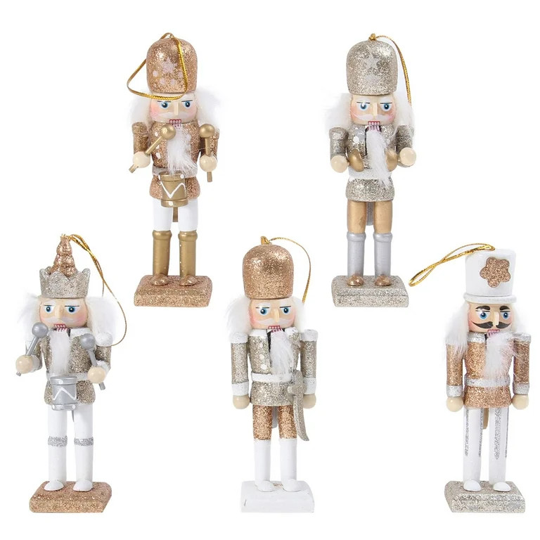 FRCOLOR 1 Set Christmas Wooden Doll Decor Christmas Nutcracker Doll Pendant Creative Glittering P... | Walmart (US)