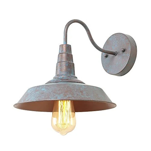LNC 1-Light Wall Sconce Distressed Blue and Bronze Tiffany Gooseneck Barn Light Fixture | Walmart (US)