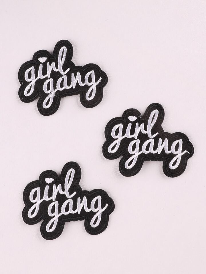 3pcs Letter Embroidered Iron-on Patch | SHEIN