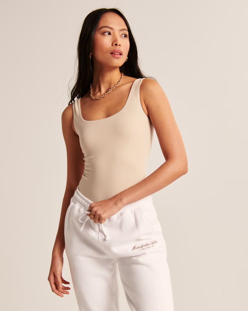 Cotton Seamless Fabric Tank Bodysuit | Abercrombie & Fitch (US)