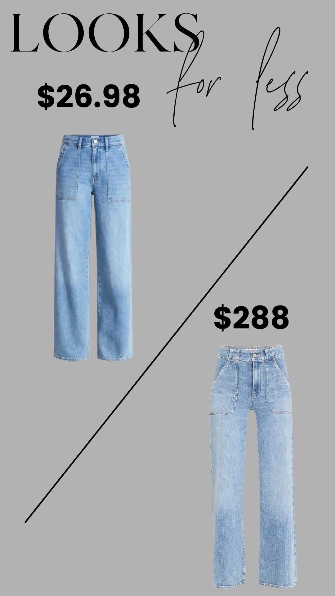 Designer wide-leg denim look for less. Same high-rise fit, front pocket detail, and relaxed straight leg for $26 instead of $288. These are the kind of everyday jeans that feel elevated but effortless. Perfect with a simple tee, blazer, or cozy knit.

#LTKSaleAlert #LTKOver40 #LTKBeauty