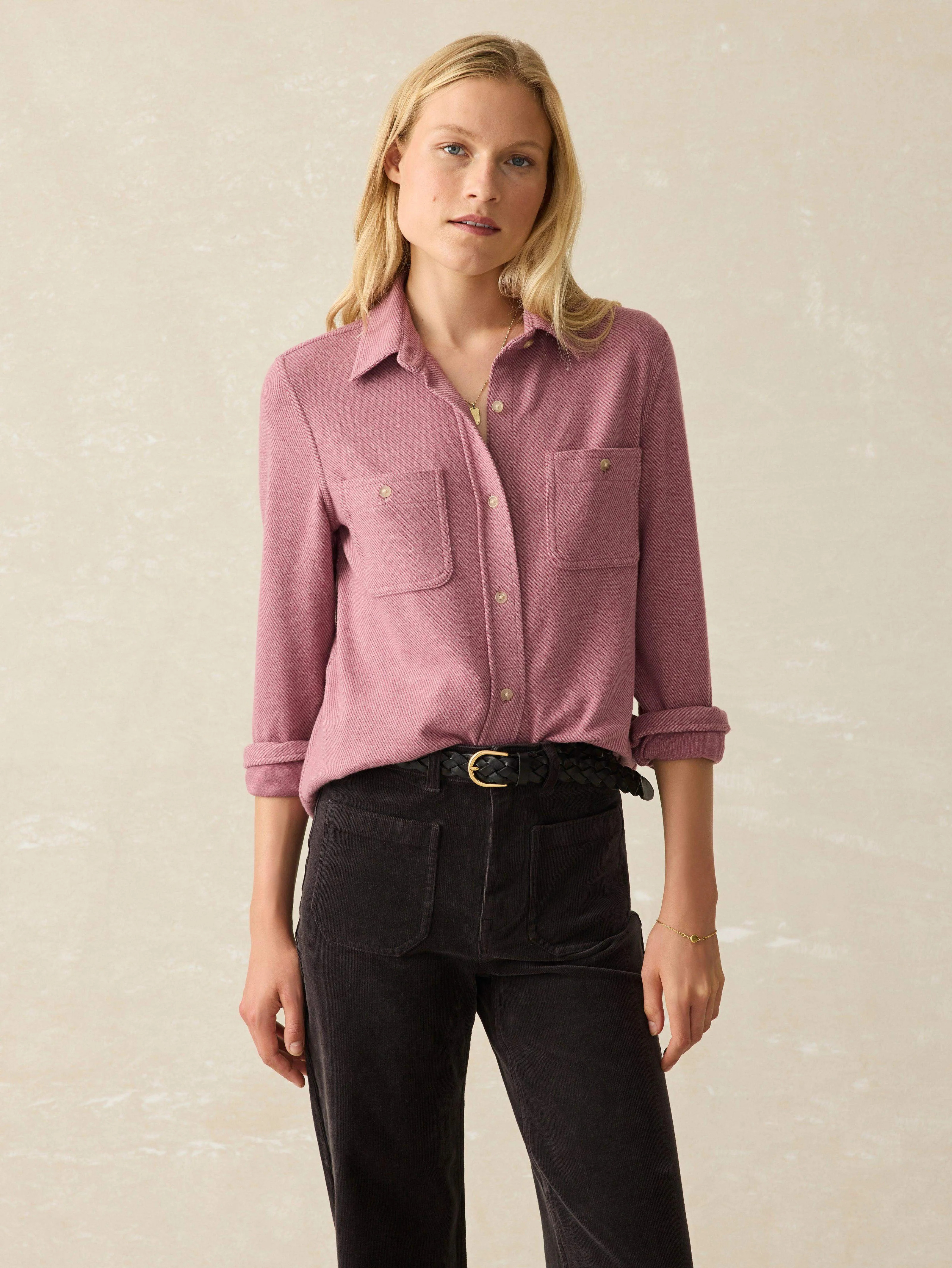 Legend™ Sweater Shirt - Rose Twill | Faherty