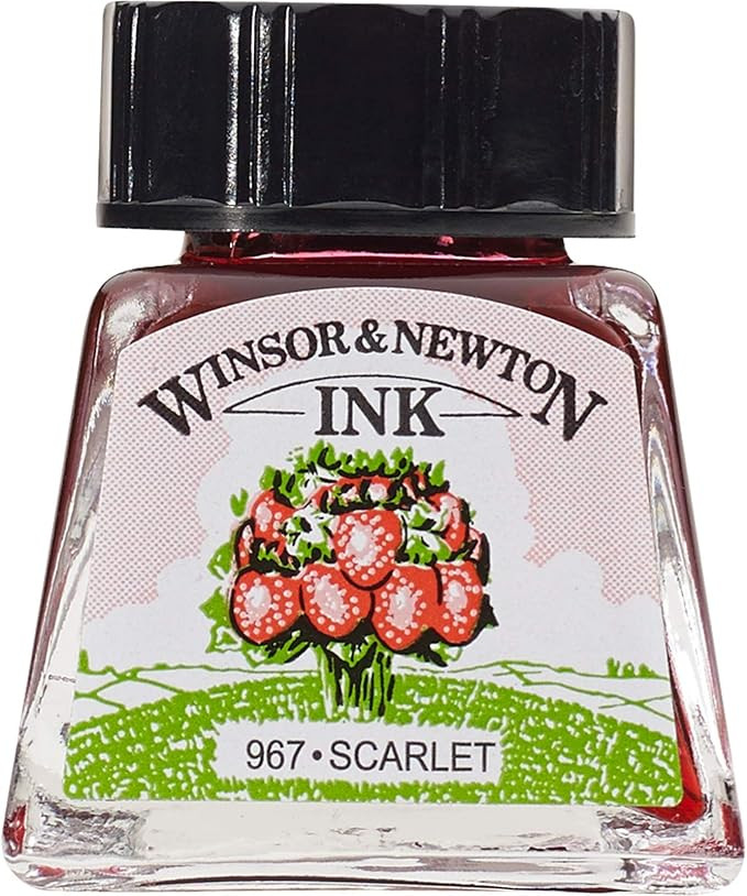 Winsor & Newton Drawing Ink, 14ml Bottle, Scarlet | Amazon (US)