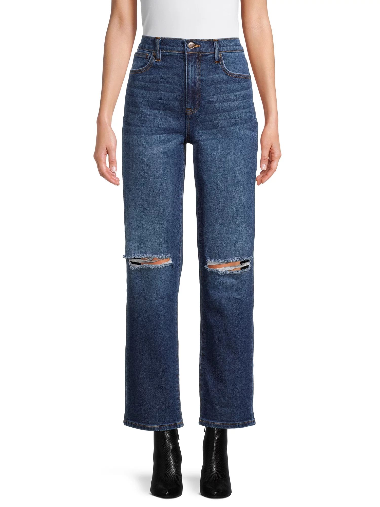 No Boundaries Juniors' High-Rise Dad Jeans | Walmart (US)