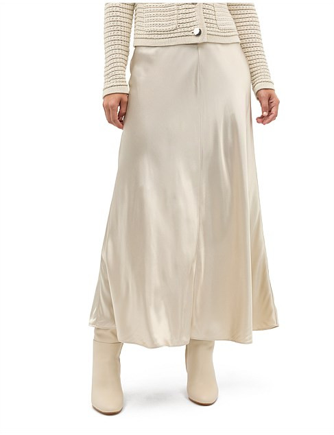 SATIN MIDI SWING SKIRT | David Jones (Australia & New Zealand)