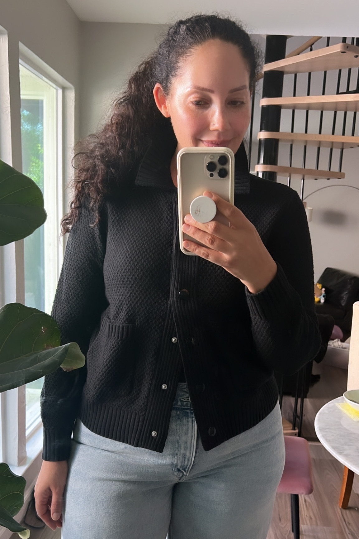 Patch pocket sweater cardigan.

Runs big, size down one size (wearing M)

#fallfashion #falloutfit #cardigan

#LTKmidsize #LTKFind #LTKover40