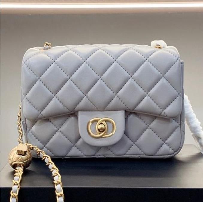 Designer bags channel Chain Bag plaid flap 5A CF caviar shoulder handbag gold silver chain leathe... | DHGate
