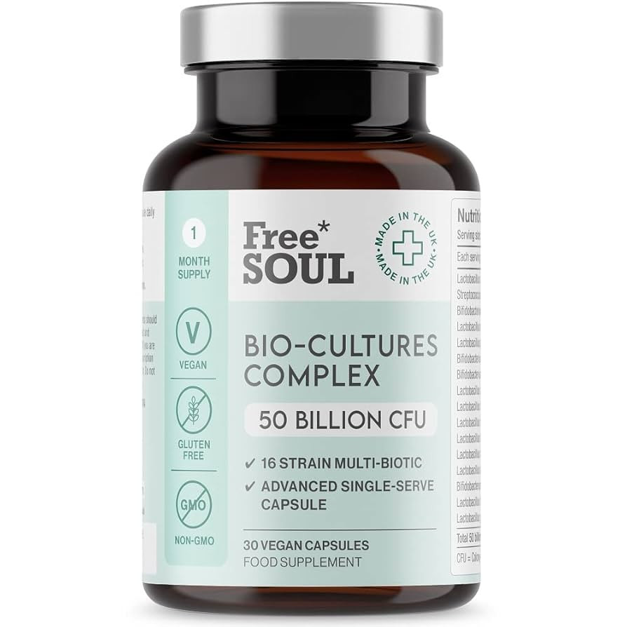 Free Soul 50 Billion CFU Pro Bio Cultures Complex with 16 Live Strains | Advanced Single Capsule ... | Amazon (UK)