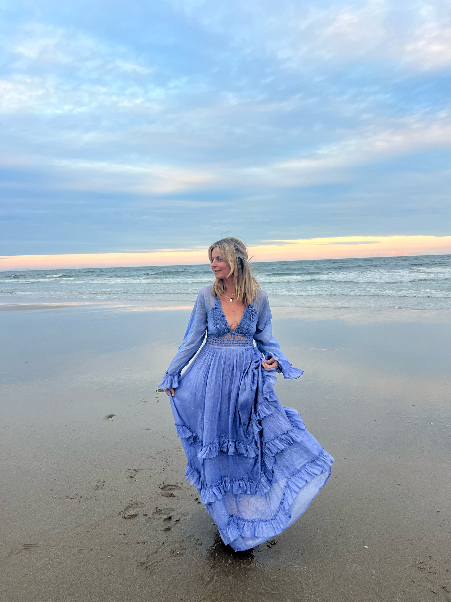 The prettiest shimmery blue maxi dress. Perfect for a special occasion and bump friendly! Size small 

#LTKwedding #LTKparties #LTKSeasonal