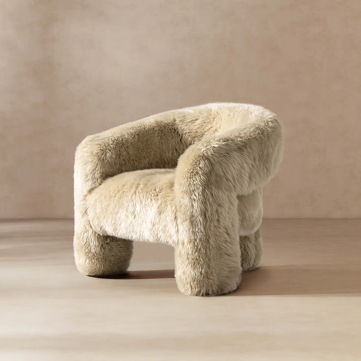 Avalon 35" Genuine Sheepskin Fur Split Barrel Back Accent Chair | Wayfair North America