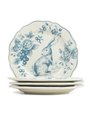 Set Of 4 Toile Round Dinner Plates | TJ Maxx