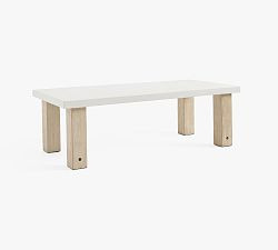 Abbott Concrete & Acacia Chunky Leg Outdoor Dining Table (96") | Pottery Barn (US)