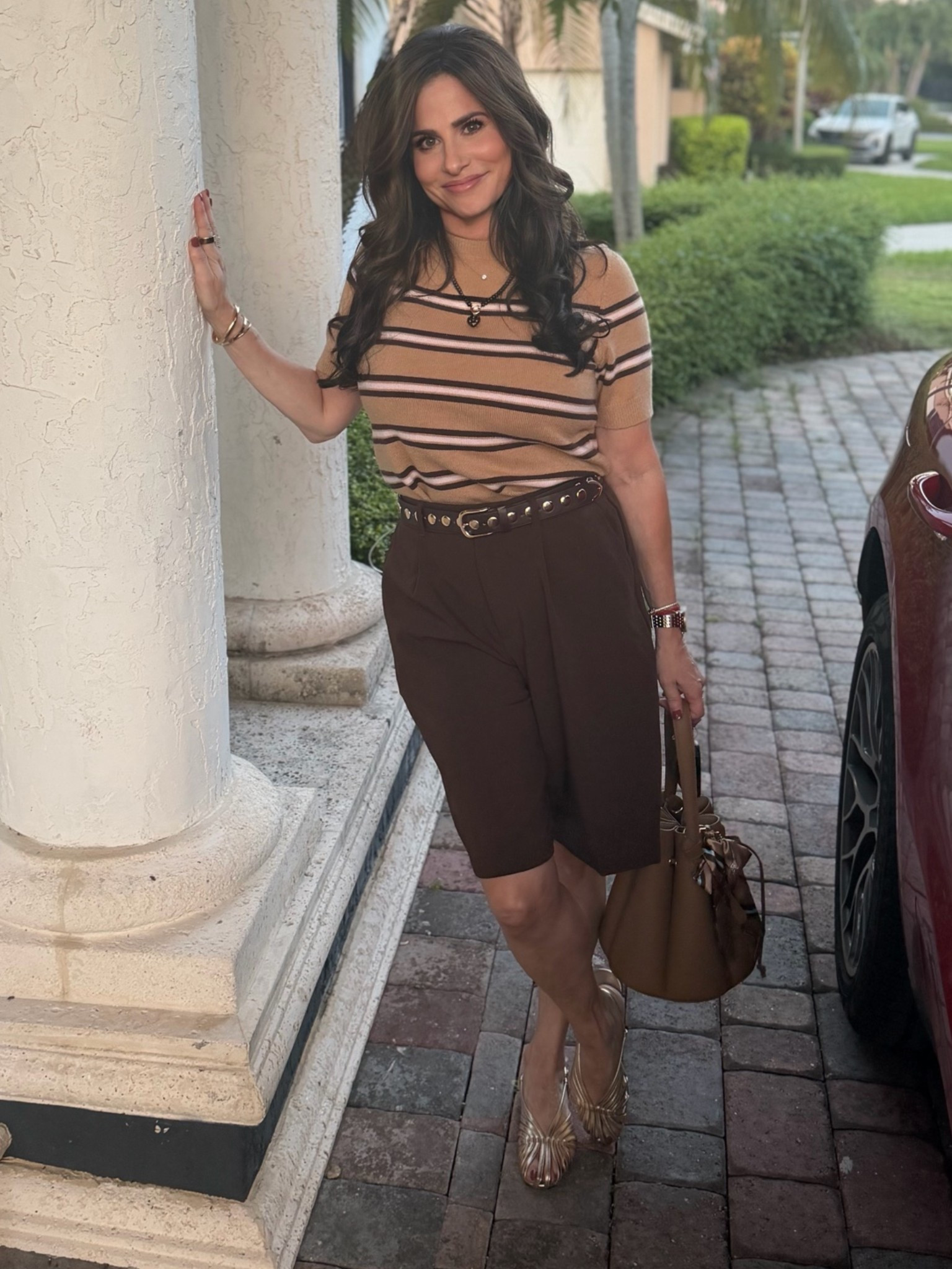 A fun Fall look for days that it is warmer. Top sm , shorts XS/s .

#LTKootd #LTKSaleAlert #LTKOver40