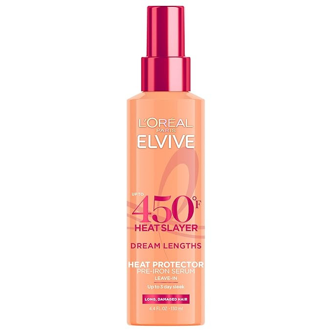 L'Oreal Paris Elvive Dream Lengths Heat Slayer Pre-Iron Spray Leave-In, 4.4 Ounce | 4.4, Ounce | Amazon (US)